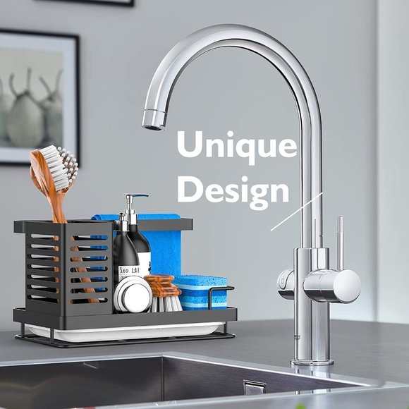 NEW Sink Caddy with Brush Holder with Removable Drain Tray for Sponge - Picture 8 of 12